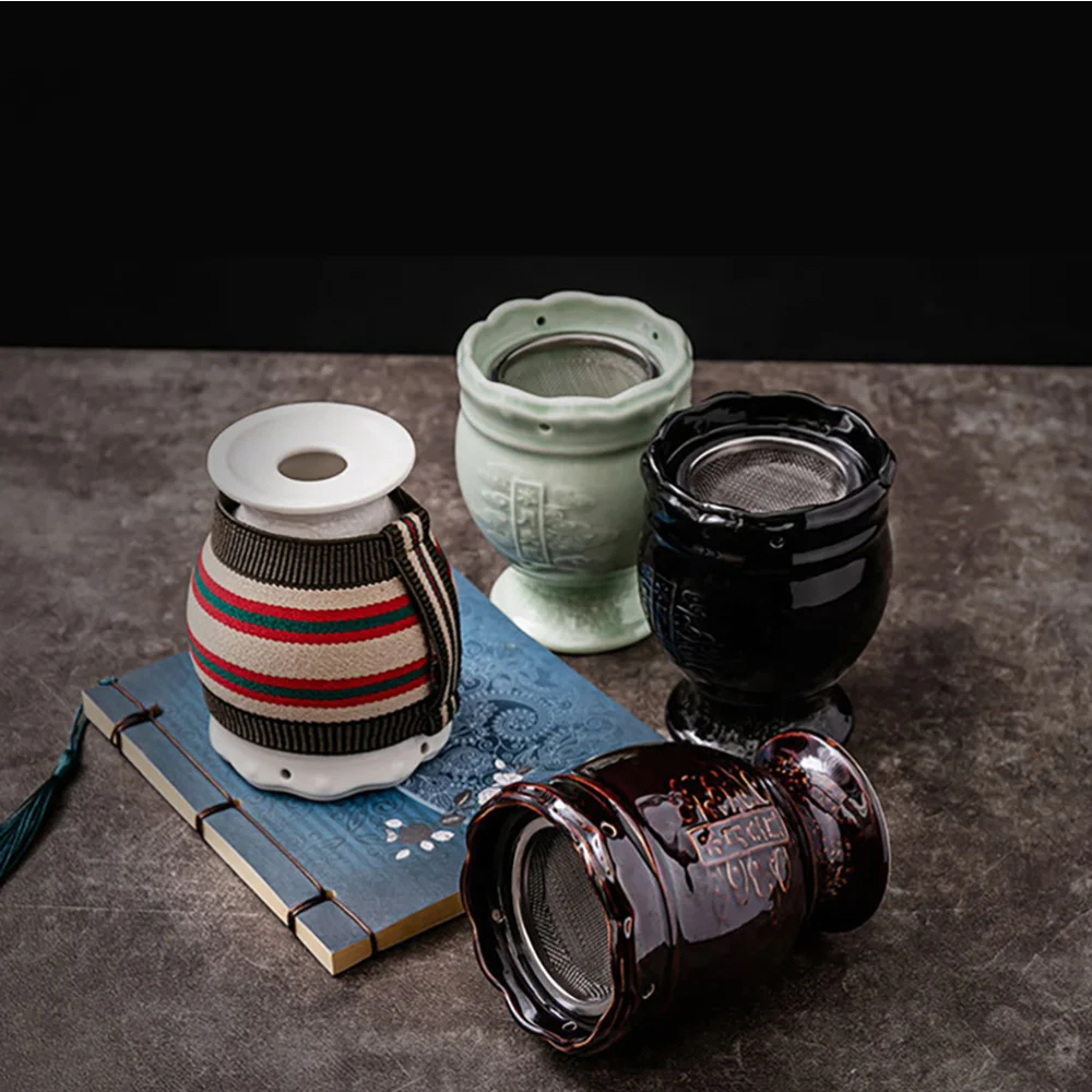 

1 Set Ceramic Moxa Burner Pot Reusable Professional Healthy Moxibustion Pot