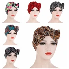 Шапка-тюрбан хлопковая, разноцветная, для хиджаба, мусульманские аксессуары