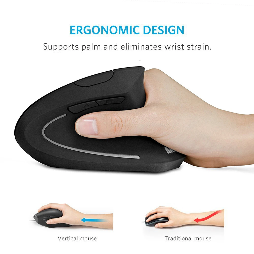 CHYI эргономичная Вертикальная Беспроводной Мышь 800/1200/1600 Точек на дюйм оптический