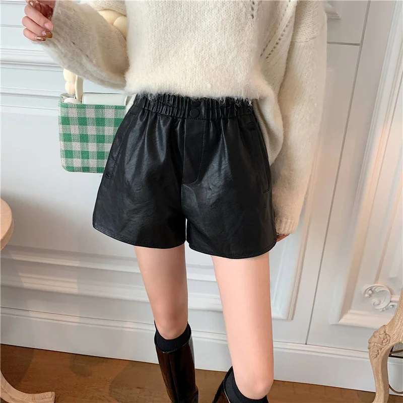 

Real Leather Pants Women's Autumn Wide