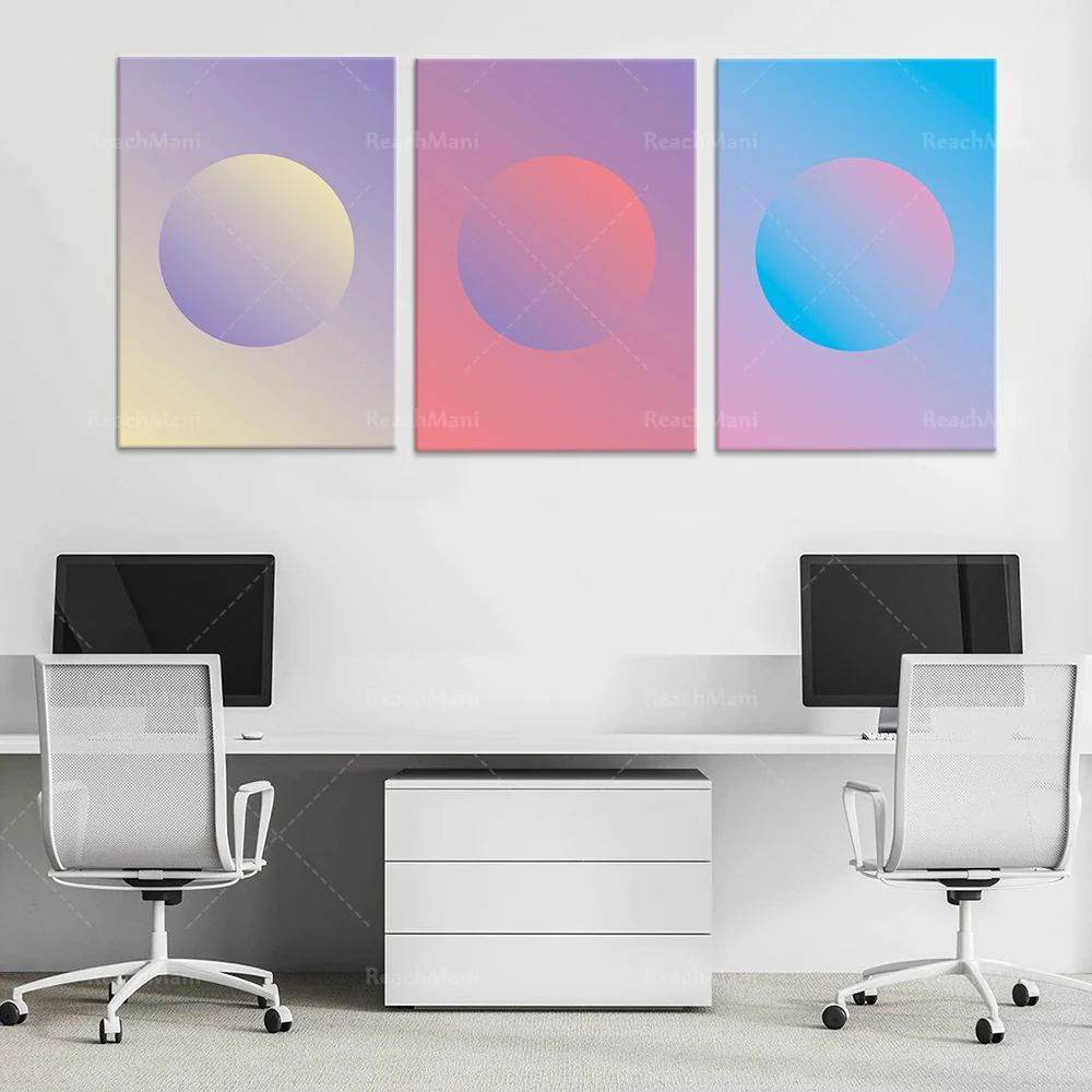 

Canvas hot-selling gradient art print, yellow to purple, pink to purple, pink to blue, gradient poster, minimalist home wall dec