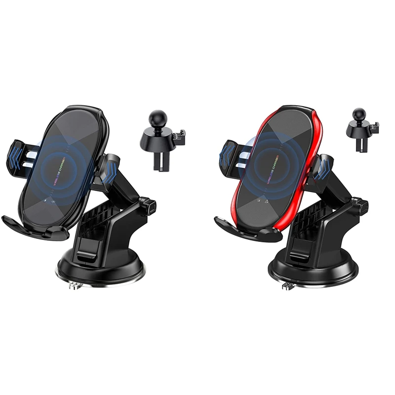 

Wireless Car Charger,10W Qi Fast Charging Auto-Clamping Car Phone Holder, Long Arm Suction Cup Holder for iPhone