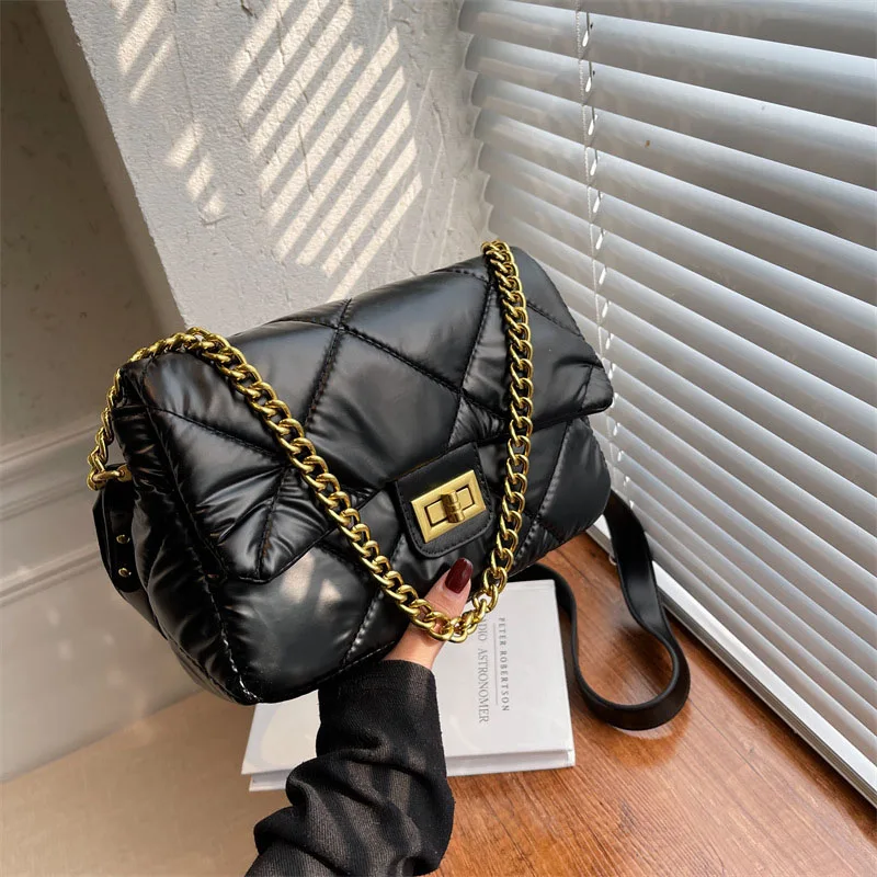 

Роскошные дизайнерские кожаные сумочки, трендовые женские сумки на плечо с цепочкой, 2021, женские брендовые сумки через плечо, модная женска...