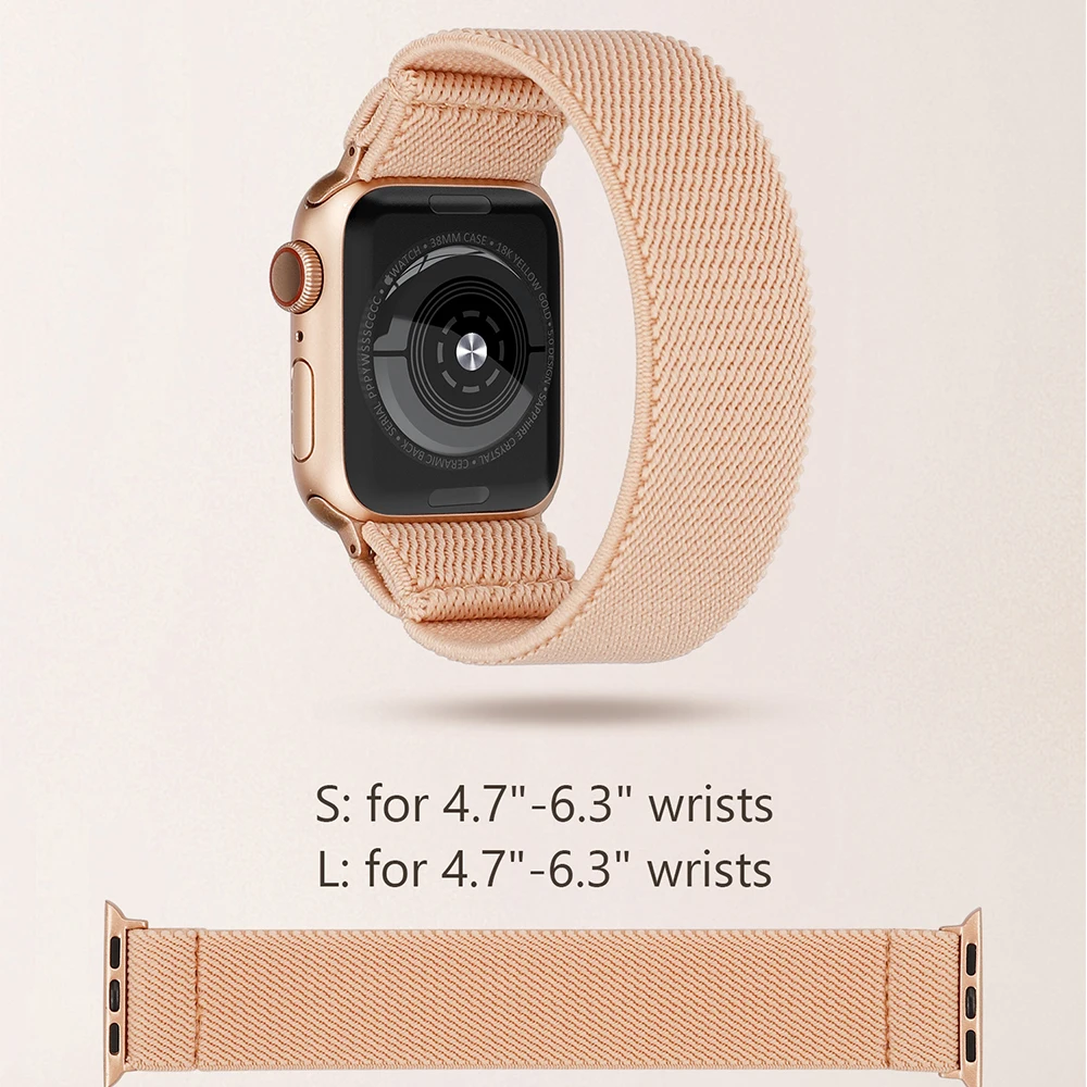 Эластичный ремешок для Apple Watch Band нейлоновый iwatch Series 6 5 4 3 2 1