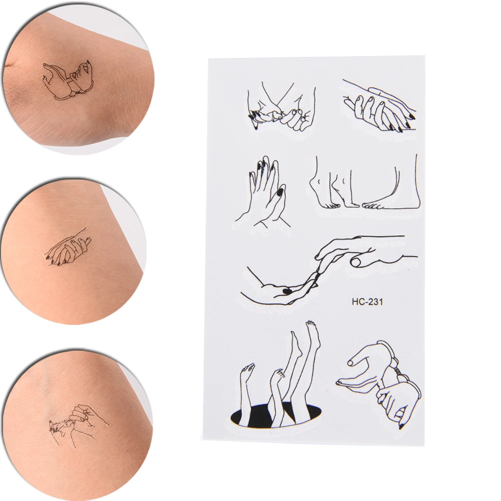 Хна поддельные флэш татуировки стикер пальцы ног боди арт сексуальные Харадзюку