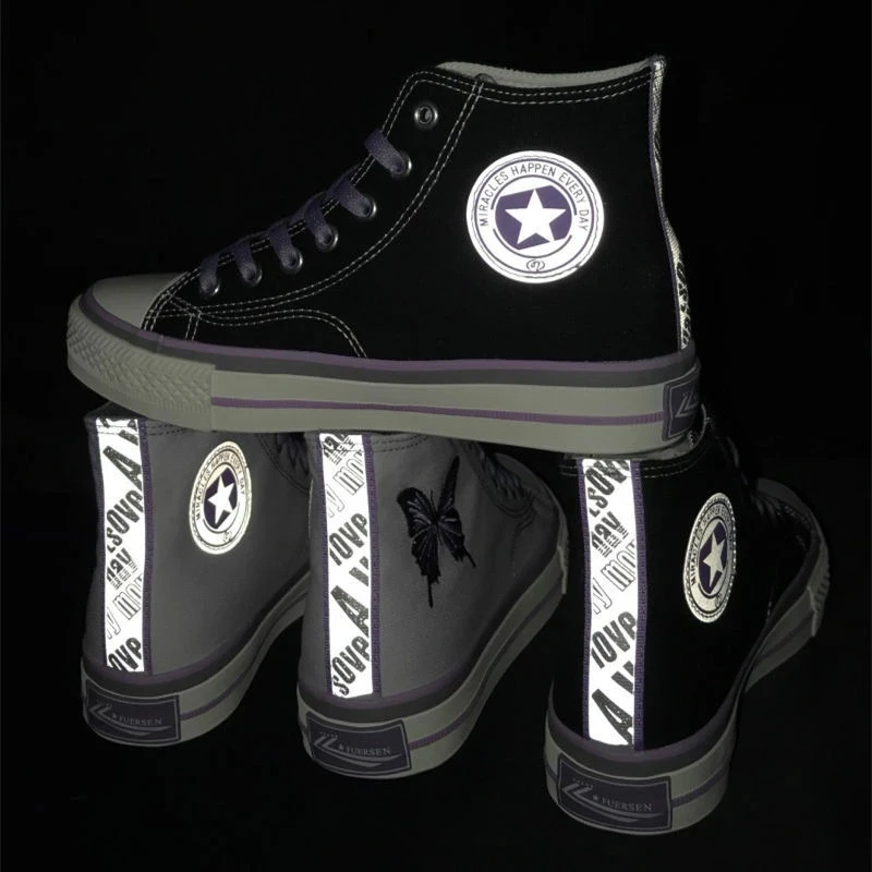 High Purple Sneakers Women's Fashion 2021 Canvas Shoes Women Vintage Tennis Female Butterfly School Shoes Girl  Flat Shoes Girl