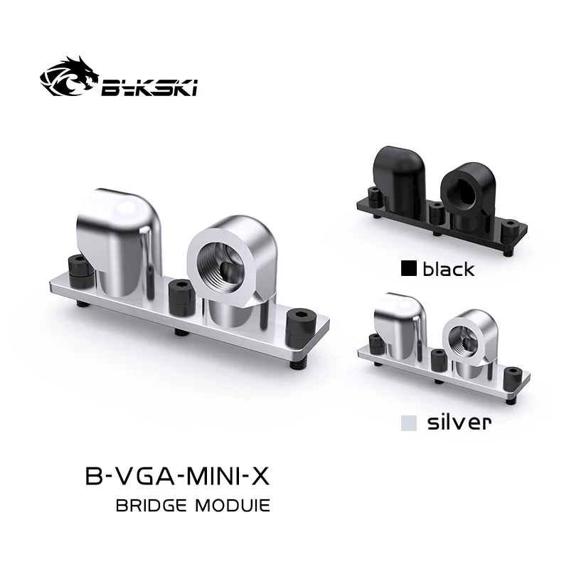 

Bykski B-VGA-MINI-X G1/4 360 Rotary Terminal GPU Block Bridge Adapter Black Silver Install Water Cooler Fitting Change Direction