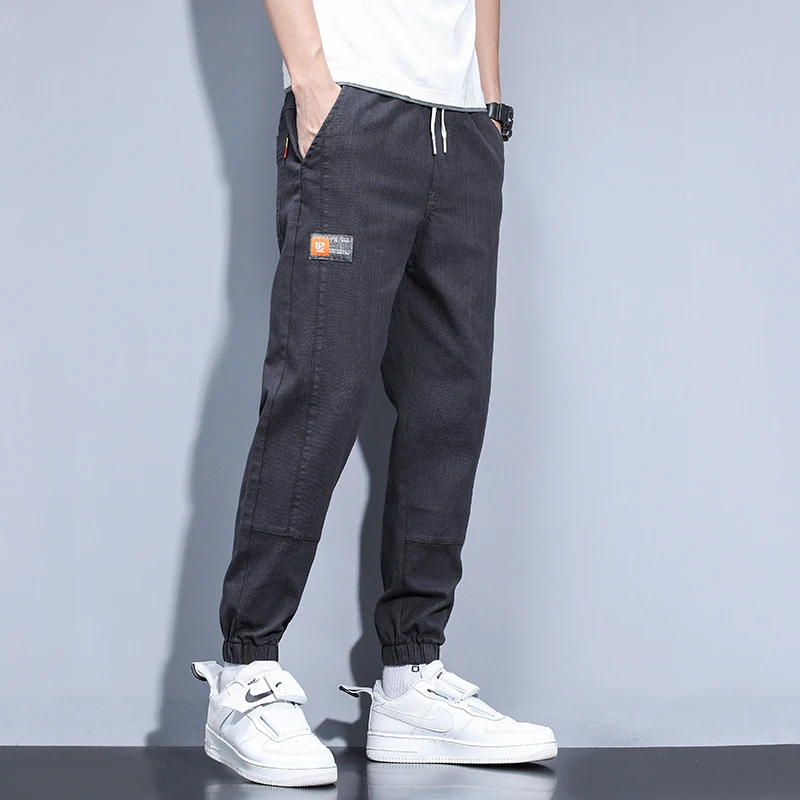 Men Trouser Spring Summer Loose Denim Pants Harem Hiphop Street Outdoor Dress Cloth Man Pant Blue Gray Black