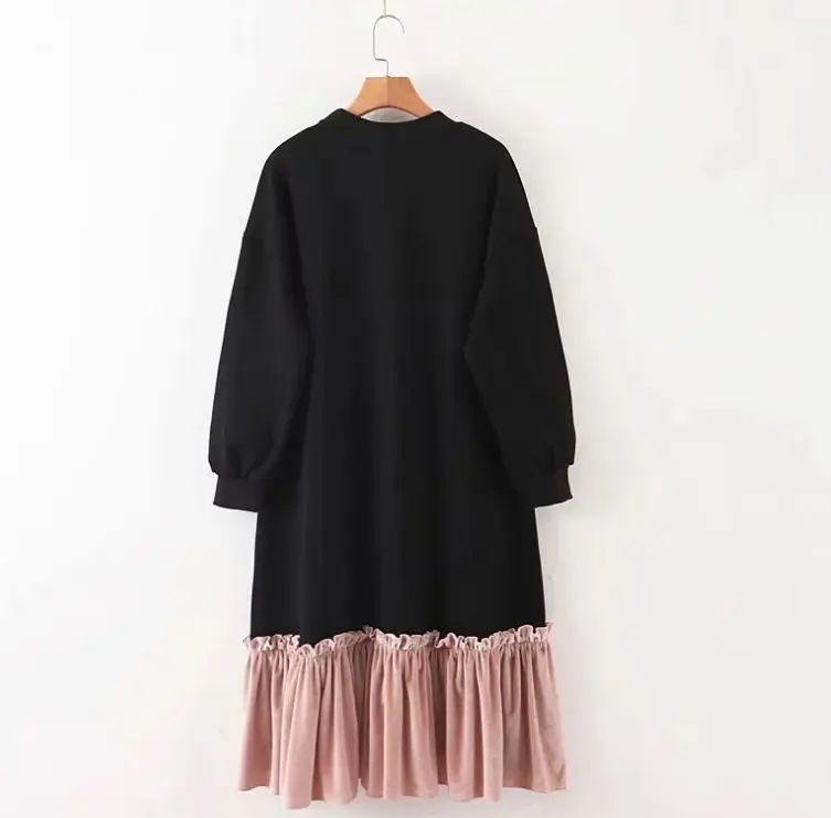 Hcless 2019 осеннее и зимнее корейское женское бархатное платье с неровной строчкой