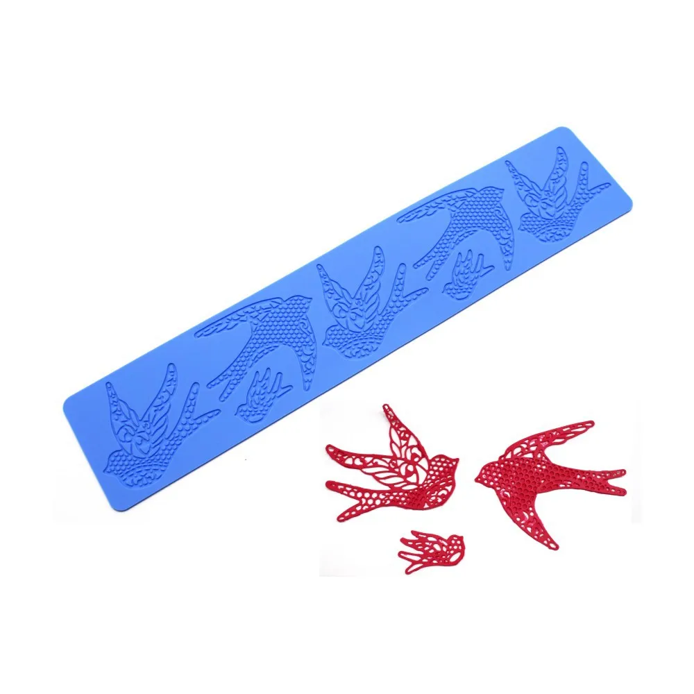

Creative Lace Mat Fondant Cake Silicone Mold Cake Decoration DIY Chocolate Plate 3D Swallow Maple Leaf Love Mold Mat Baking Tool