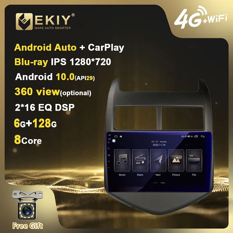 

EKIY DSP IPS Android 10 9 ''Автомобильный мультимедийный плеер 6G + 128G для Chevrolet AVEO 2011-2013 Авто Радио Стерео GPS навигация Wifi Carplay