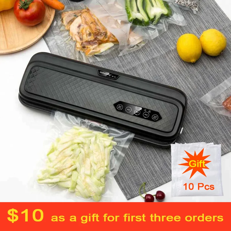 

Vacuum Sealer For Food 32cm Wide Sealing Plastic Bag Sealer With 10Pcs Vacuum Bags Kitchen Storage Strong Sealing Vacuum Pump