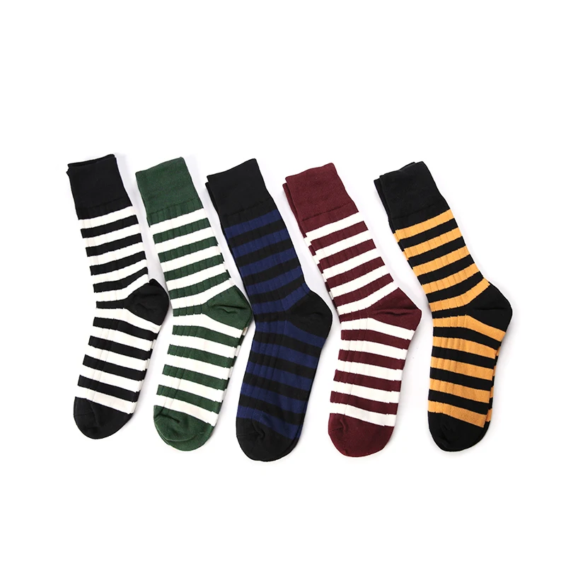Striped Cotton Couple Socks Striped Motorcycle Punk Boots Socks Cool with Trendy Street Fashion Socks New Four Pairs Combination