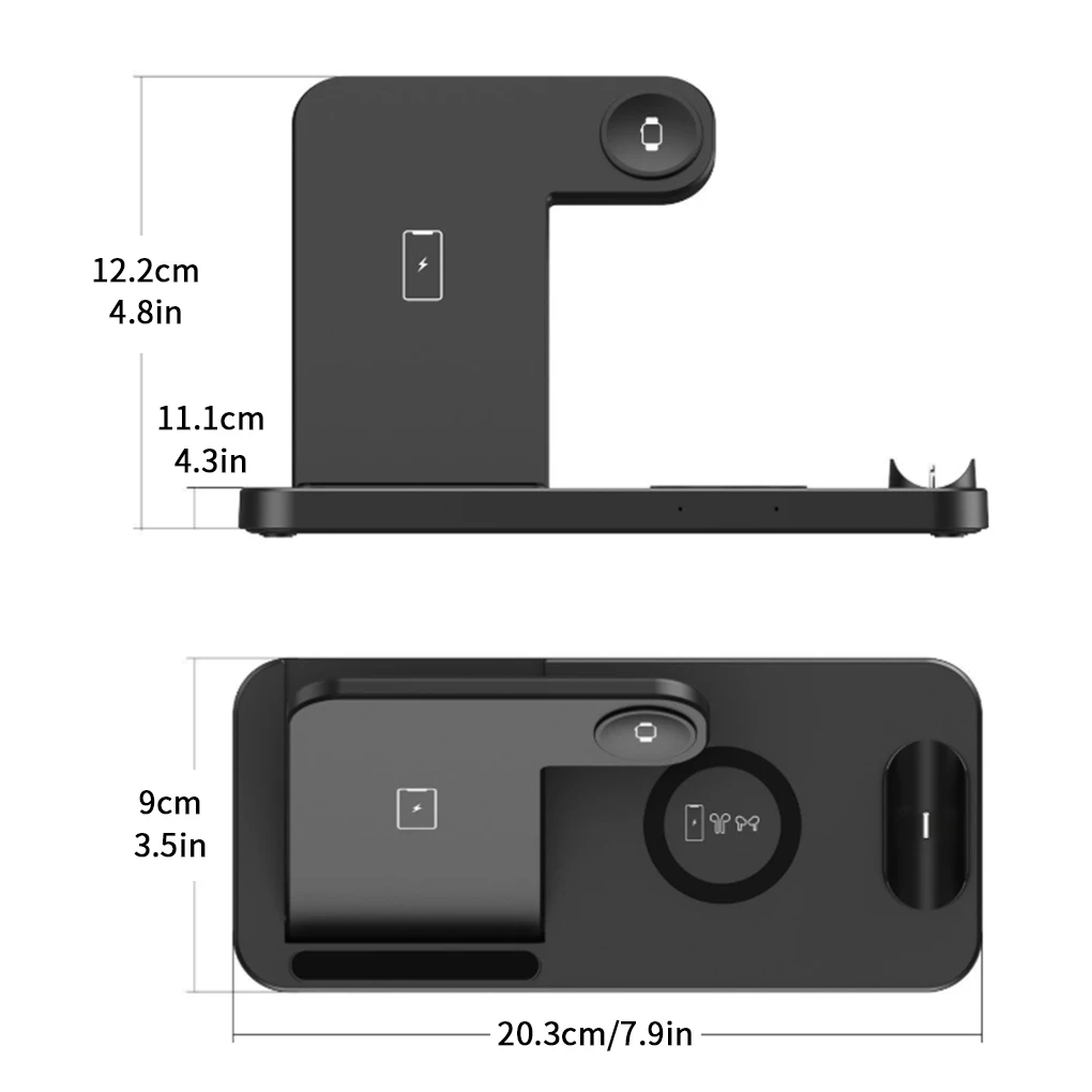 

15W Fast Wireless Charger Stand For iPhone 11 XR X 8 Apple Watch 4 in 1 Foldable Charging Dock Station for Airpods Pro iWatch