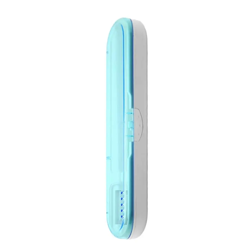 Blue 2 In1 UV Disinfection Toothbrush Box Toothbrush Head Sterilizer Portable Toothbrush Case Power By Battery For Household Travel - Цвет: Blue