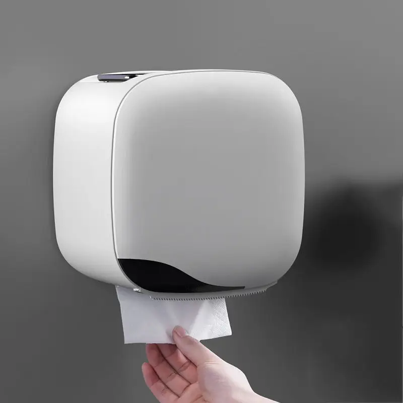 

Bathroom Wall-Mounted Tissue Box Perforated Free Roll Paper Tube Pumping Paper Toilet Paper Box Waterproof Toilet Paper Storage