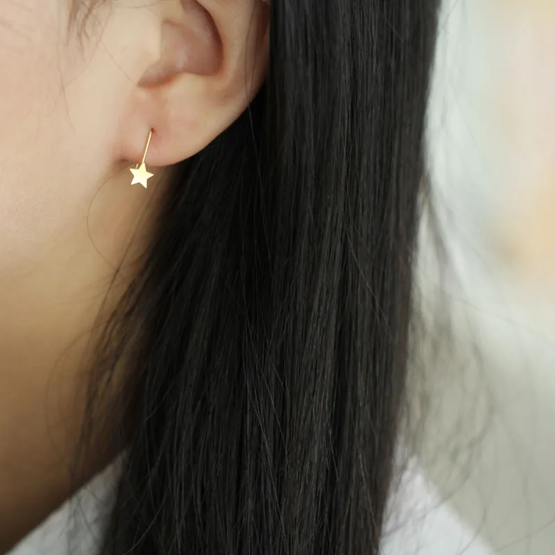 2019 новые серьги из 9k золота для женщин ювелирные изделия Длинные звезды |