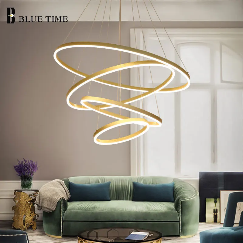 Золотые светильники современная светодиодная Люстра для гостиной кухни
