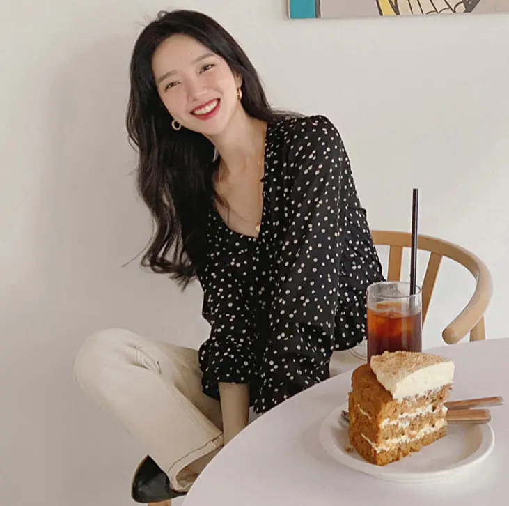 Новая весенняя винтажная рубашка женские топы с принтом оверсайз женская блузка