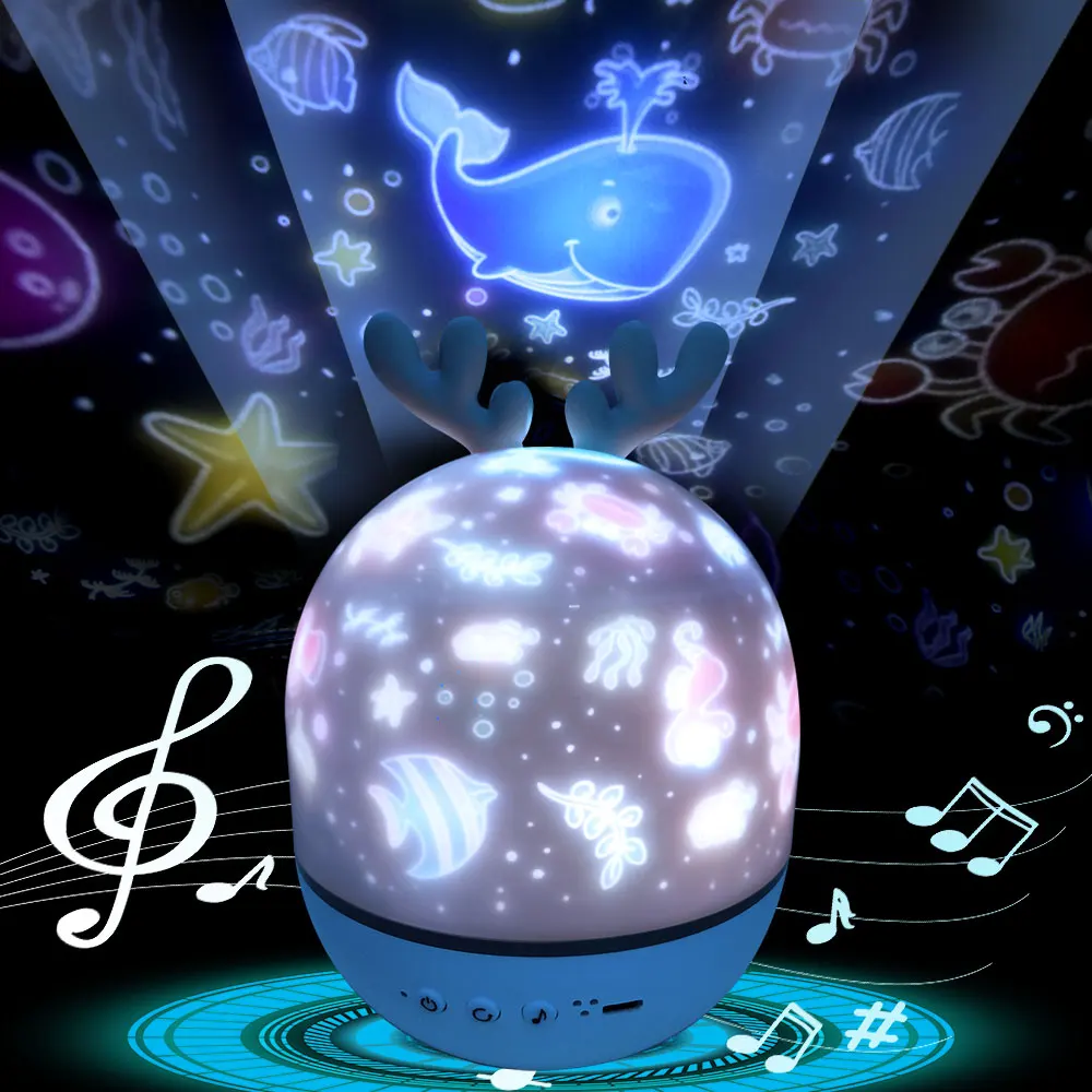 

Ночник проектор Звездное небо Ночной Светильник проектор Спальня Декор Bluetooth вращающаяся музыка Детский Светильник подарок для детей