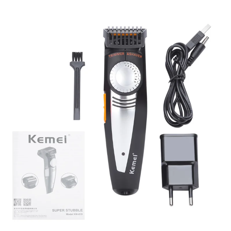 

Kemei 2 in 1 Multifunction Men Electric Shaver And Hair Trimmer 100-240V 19 Settings Cutting Length Ajustable Shaver Razor 819