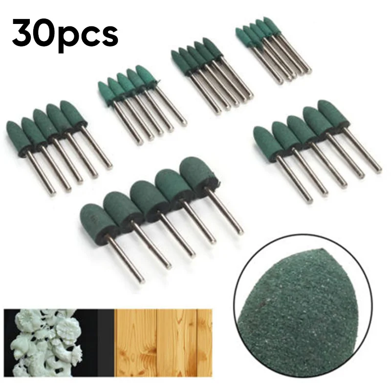 

New Jewelry Buffing Wheels Tool Rubber Rotary Tools Polishing Burr Bit 30pcs
