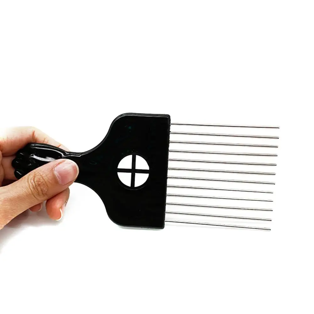 Мужская стальная игольчатая вставка расческа для волос профессиональная
