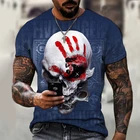 Мужская футболка с 3D-принтом черепа, Повседневная Свободная быстросохнущая футболка большого размера, лето 2021