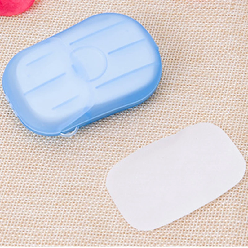 20 Pcs Portable Travel Soap Disposable Slice Sheets Paper Soap Washing Hand Body Bath Face Cleaning Face Cleansing Soaps