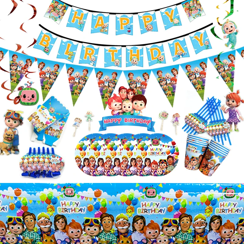 Cocomelon на день рождения вечерние украшения детский поставки семья мультфильм