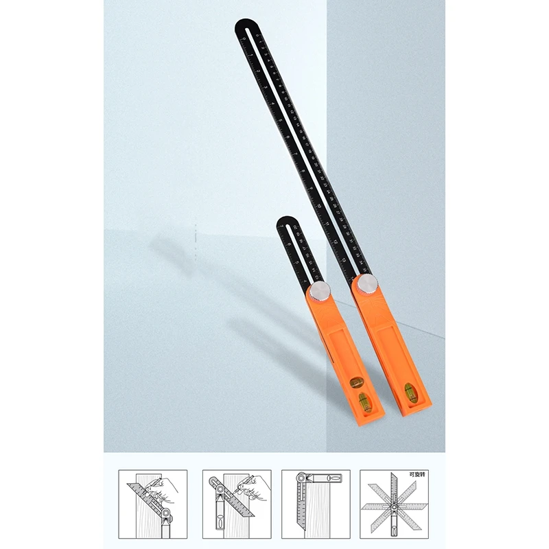 

Ruler Protractor Horizontal Sliding T-Bevel Square Carpenter Measuring Tape Multi Angle with Inch/cm