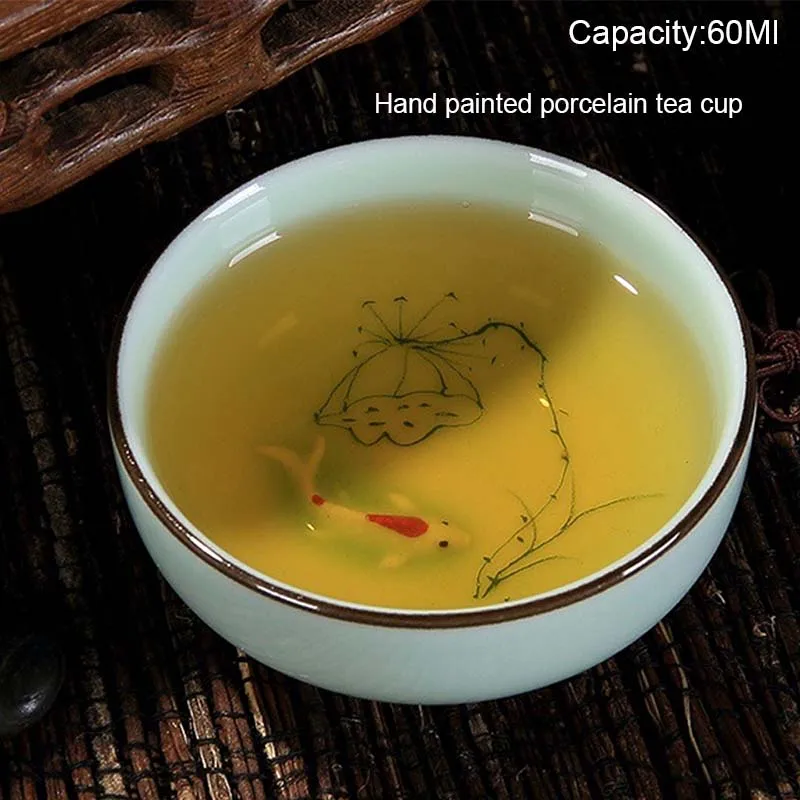 BORREY Ceramic Teapot Porcelain Cup Longquan Celadon Chinese Kung Fu Tea Set Hand Painted Puer Oolong Water Kettle - купить по