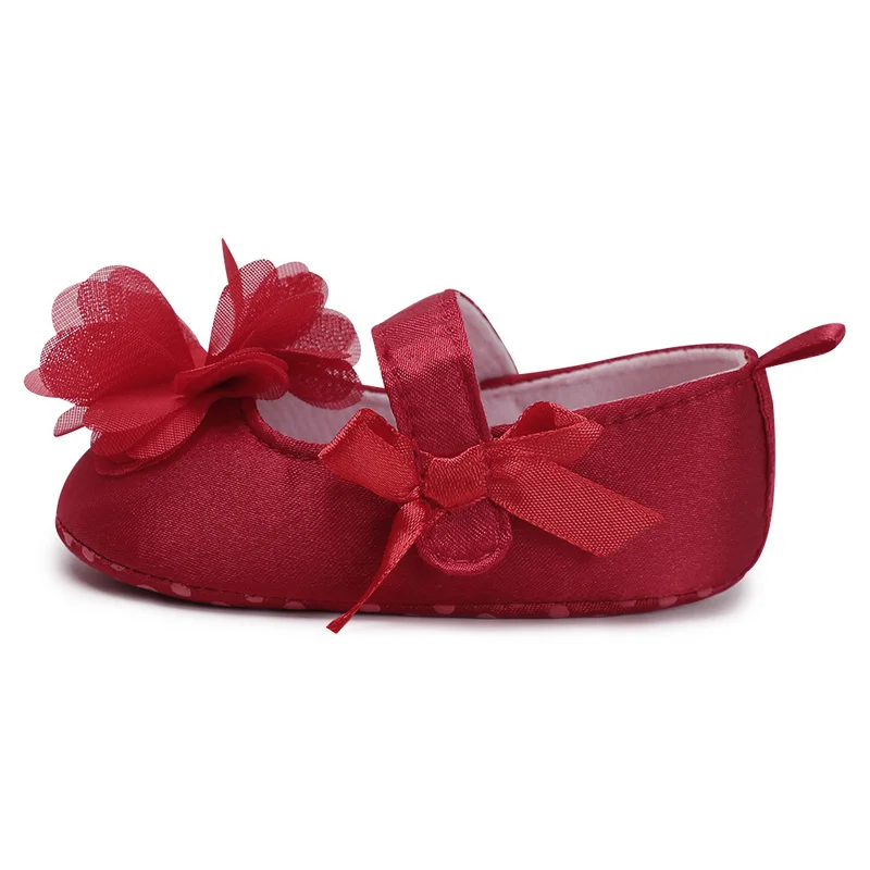 Для новорожденных обувь для малышей младенцев с кружевами и цветочным рисунком