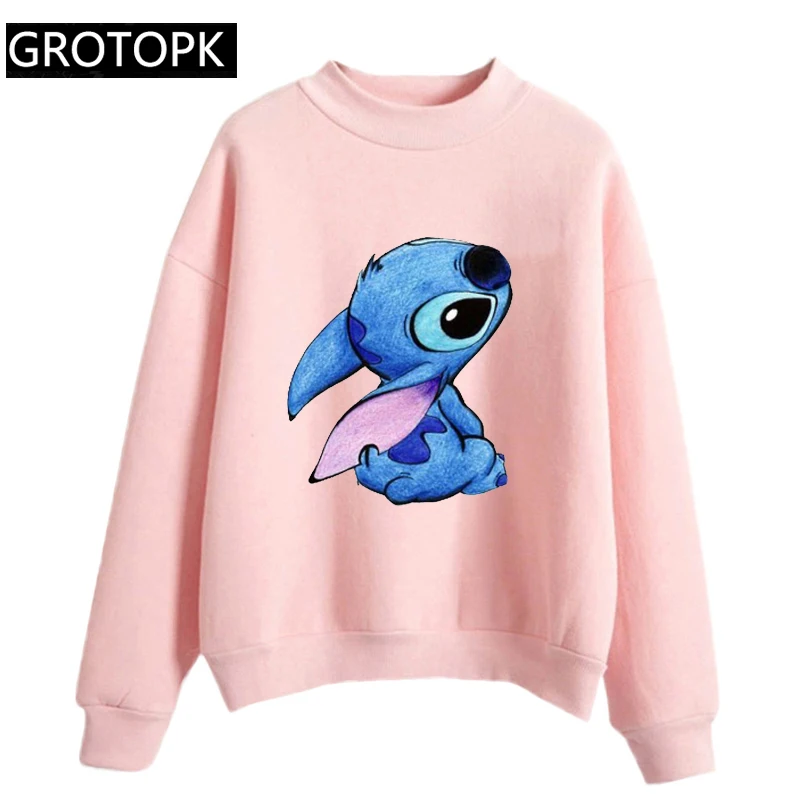 Женская модная толстовка с капюшоном Lilo Stitch Harajuku Kawaii, толстовки с милым рисунком, женские повседневные толстовки с принтом, милые повседневные топы