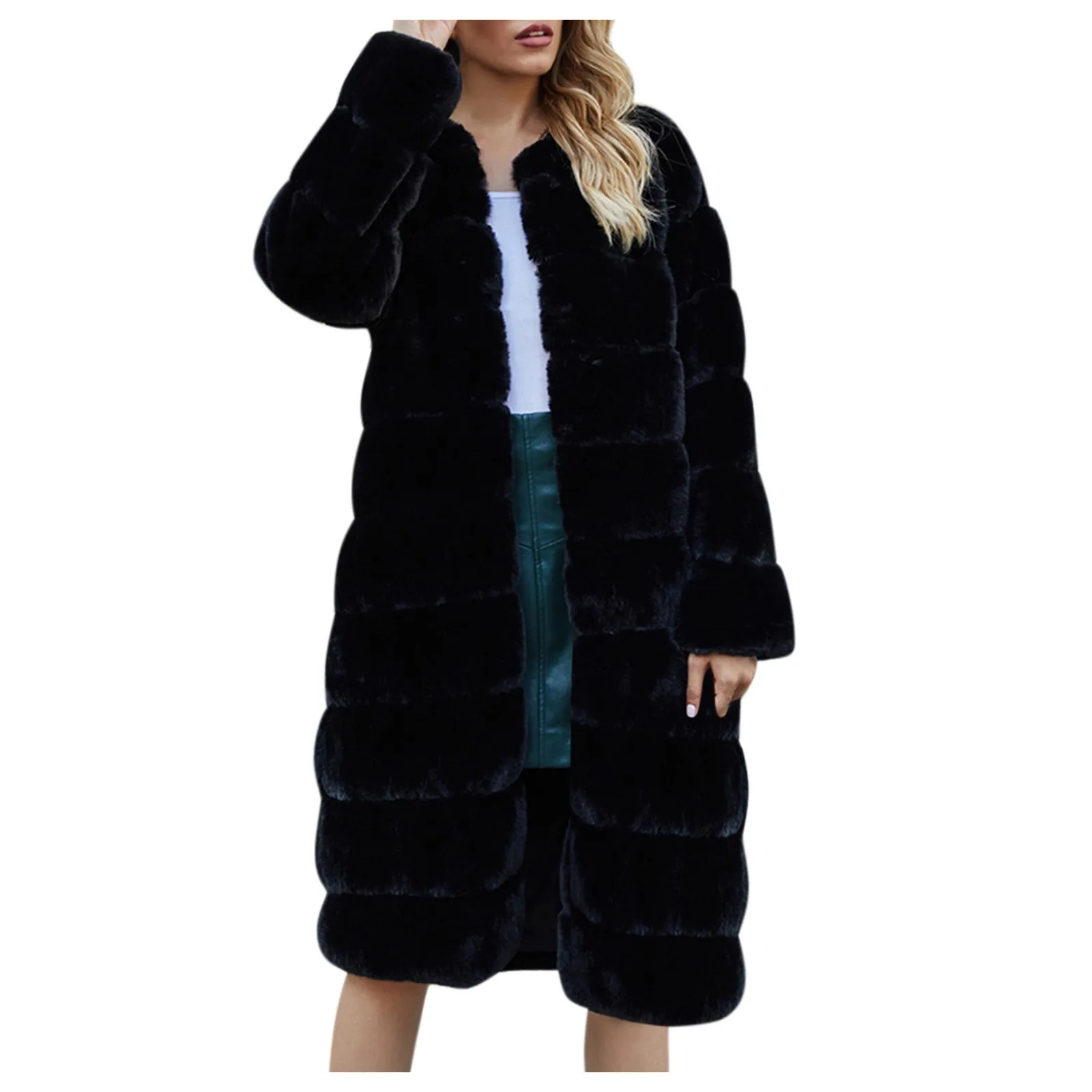 

Women's Coat Fall Winter Plush Jackets Loose Long Sleeve Fashion Coat Jacket Plus Size Casual Warm Coats Fleece Faux Outerwear