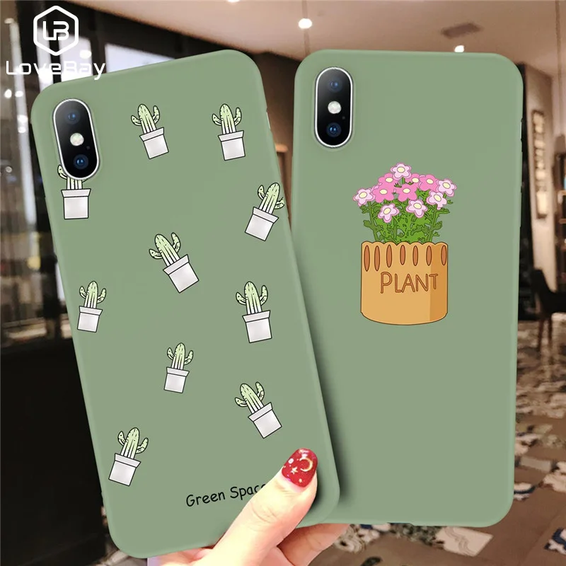 Lovebay прекрасный мультфильм чехол для телефона в форме кактуса iPhone 11 Pro 6 6s 7 8 Plus X XR XS