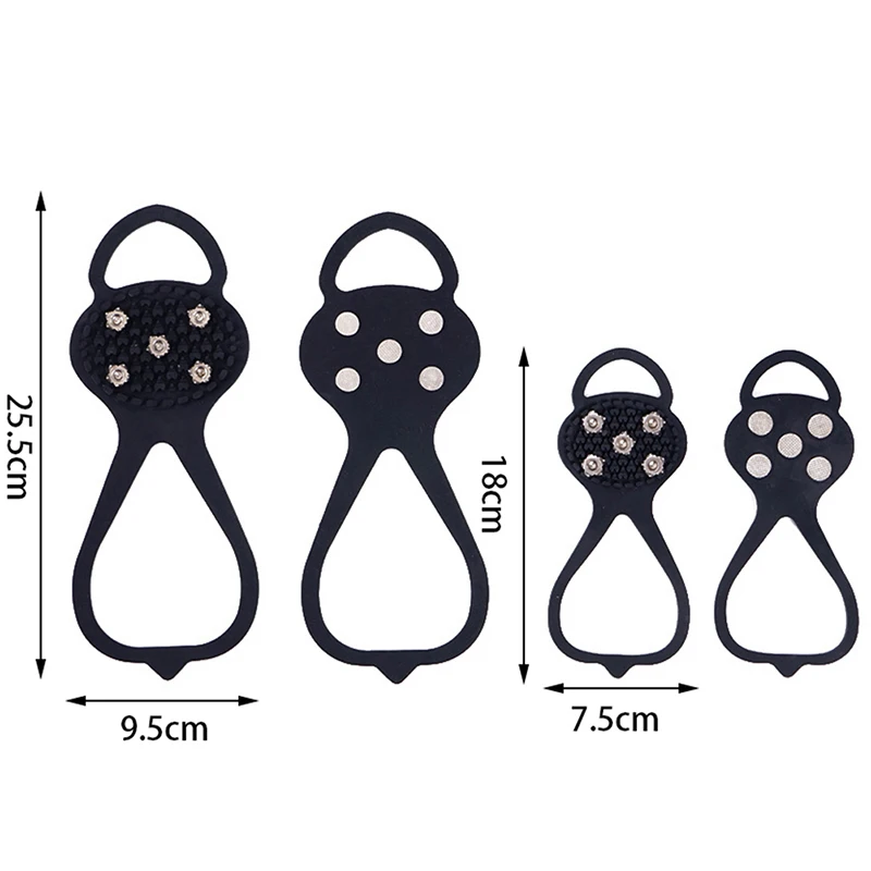 

Women Men 5 Teeth Ice Gripper For Shoes Crampons Ice Gripper Spike Grips Cleats For Snow Studs Non-Slip Climbing Hiking Covers