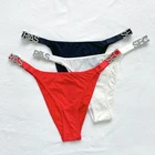 Дышащие хлопковые брендовые дизайнерские трусики с заниженной талией, женские роскошные бикини с надписью, брюки, сексуальное нижнее белье, удобные стринги