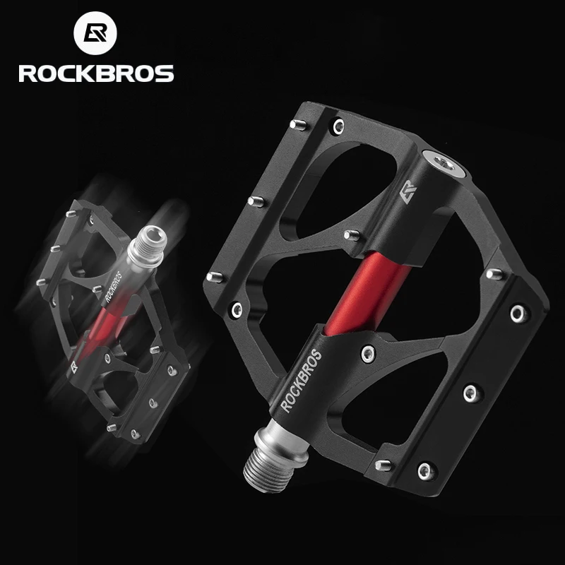 ROCKBROS Bearing Bicycle Pedales Waterproof Dust-proof Flat Aluminum Alloy Pedals 9/16