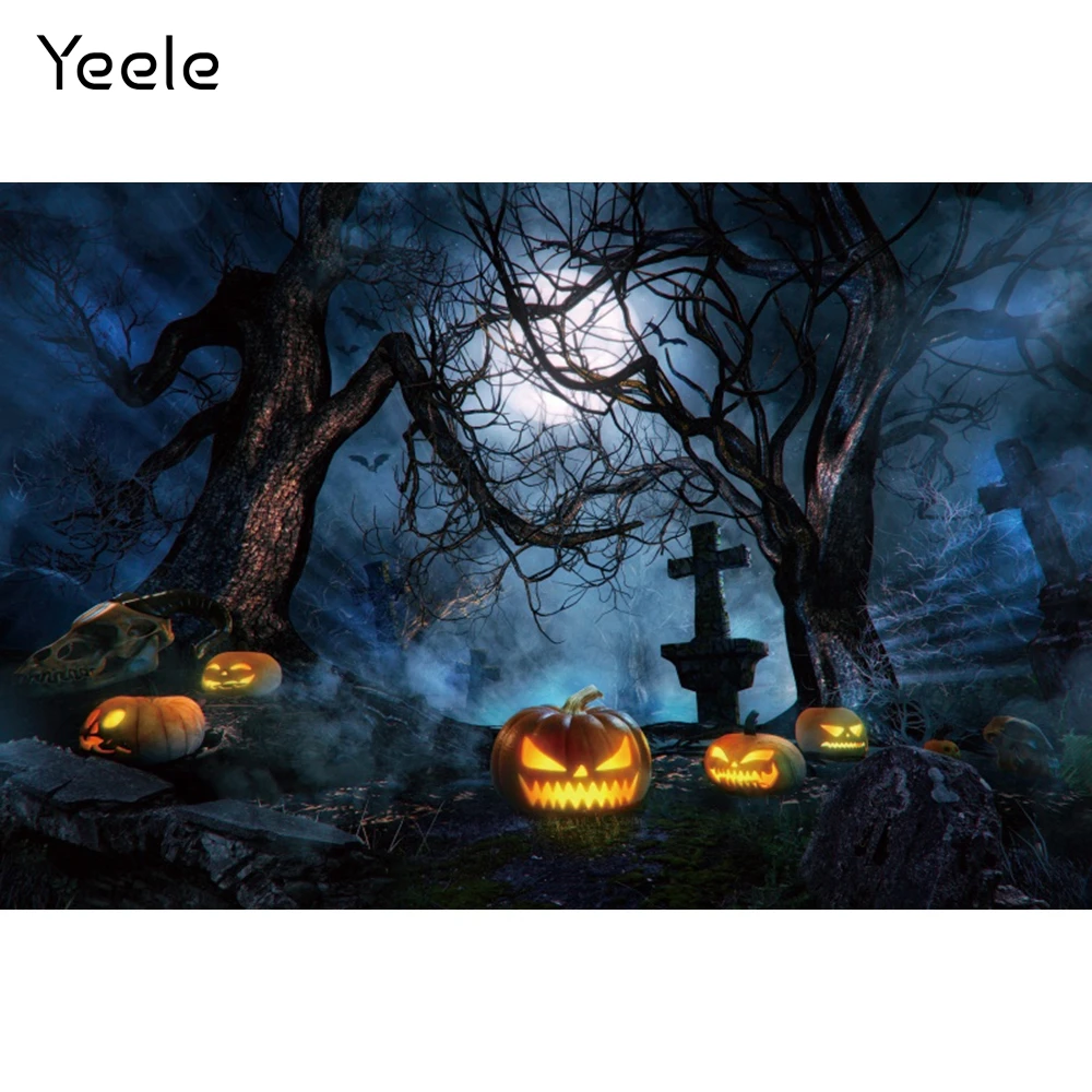 

Yeele Halloween Backdrops Forest Moon Night Pumpkin Baby Portrait Photocall Photographic Background For Photo Studio Photography