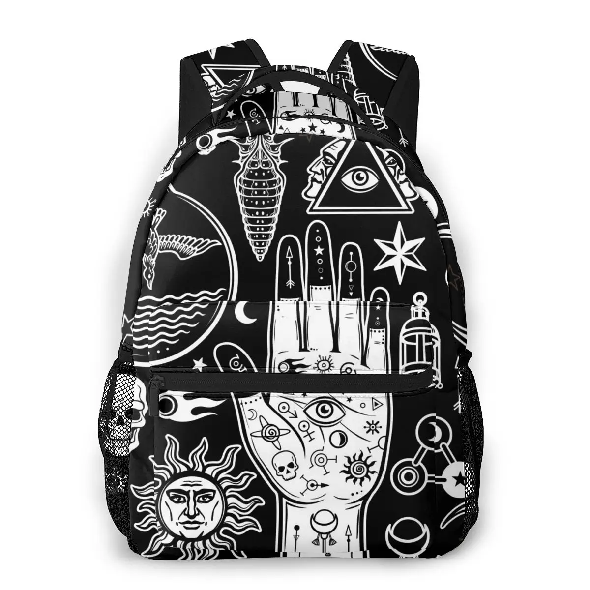 

2021 Style Backpack Boy Teenagers Nursery School bag Human Hands Alchemical Symbols Mysticism Occultism back to school bag