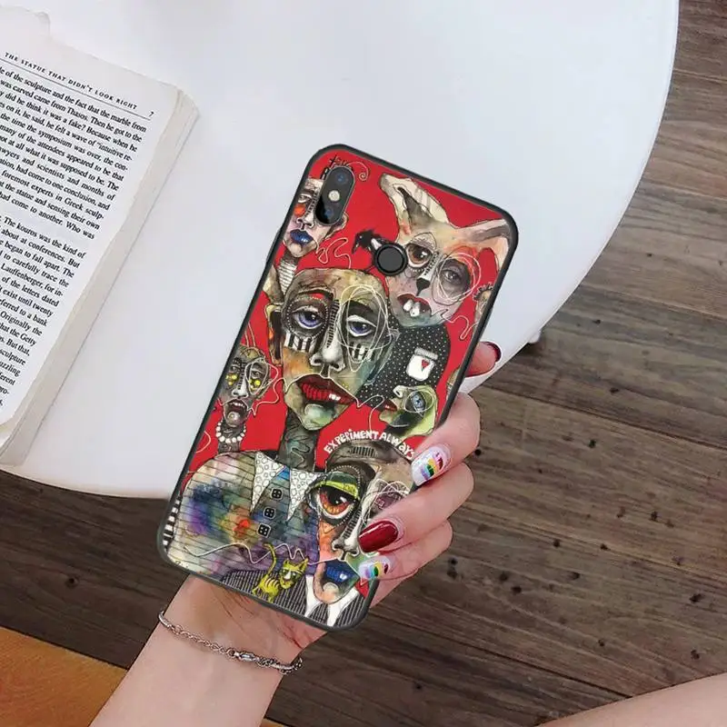 

Personality abstract art painting Phone Case For Xiaomi Redmi 7 9t 9se k20 mi8 max3 lite 9 note 8 9s 10 pro Soft Silicone Shell