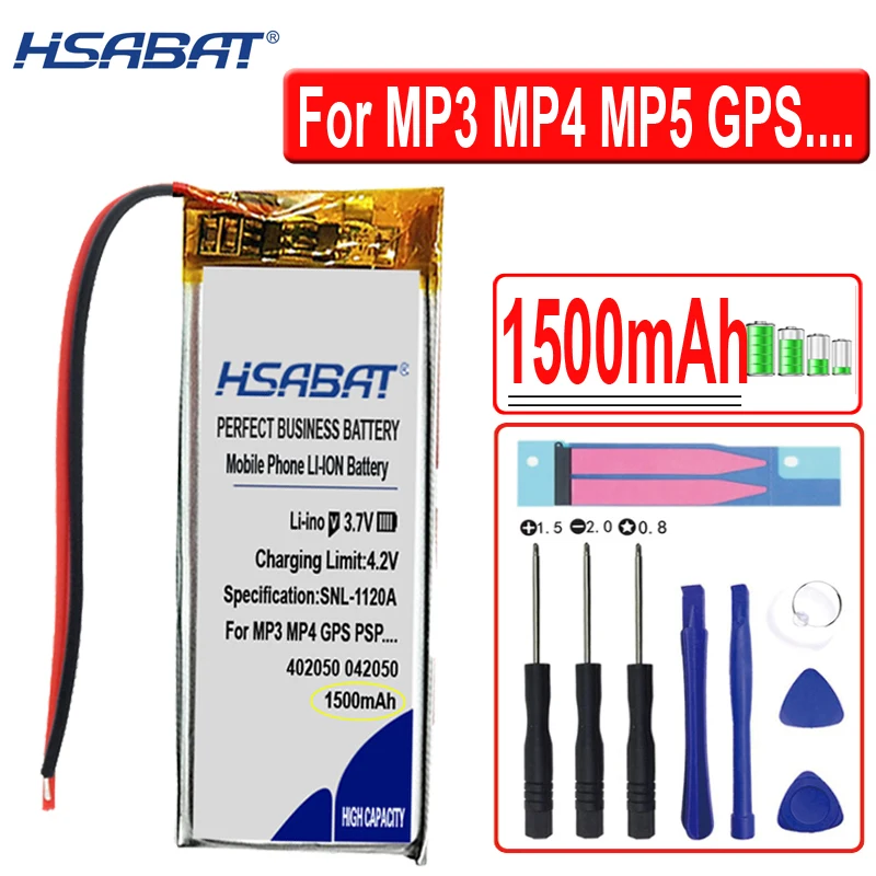 Литий полимерная батарея HSABAT 1500mAh 402050 042050 382250P для тахографа динамика игрушечного