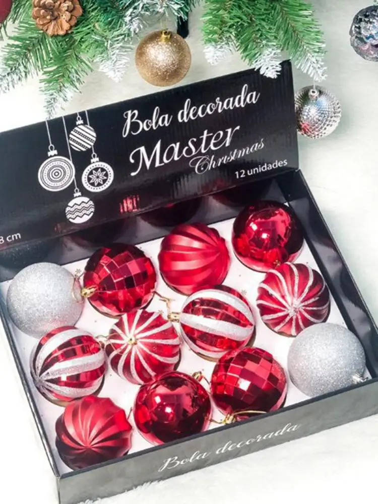 

Новые рождественские украшения, рождественские шары, украшения, Рождественское украшение, 8 см, Рождественский шар с принтом