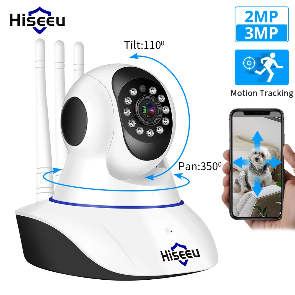 Hiseeu 3MP HD Детский Монитор Смарт Мини Wifi камера протектор дом безопасность