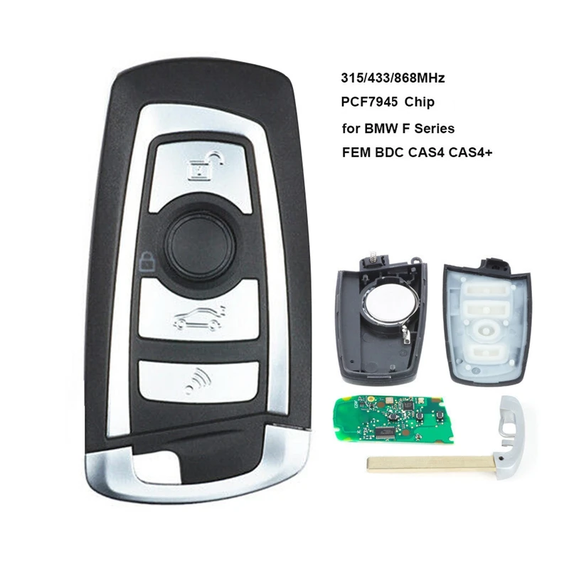 Умный дистанционный ключ-брелок от машины 315 МГц Pcf7945 чип 3 кнопки для BMW Fem/Bdc Cas4 +