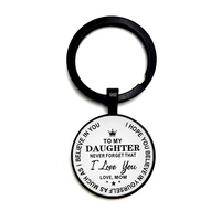 2020 fashion to my daughten love mom time glass pendant keychain men and women jewelry keychain