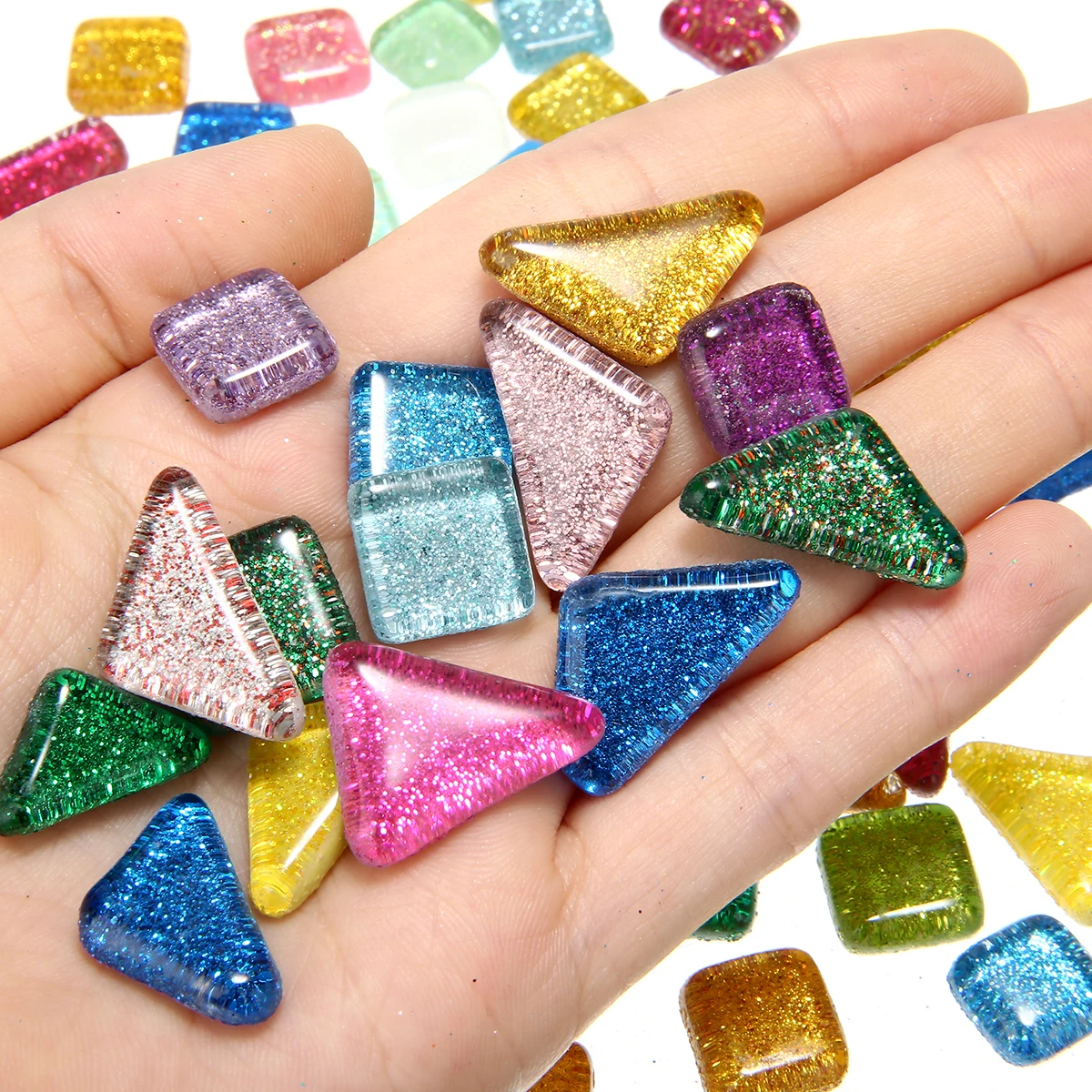 120 г 70 шт./компл. разноцветные блестящие стеклянные мозаичные плитки диаметром 4