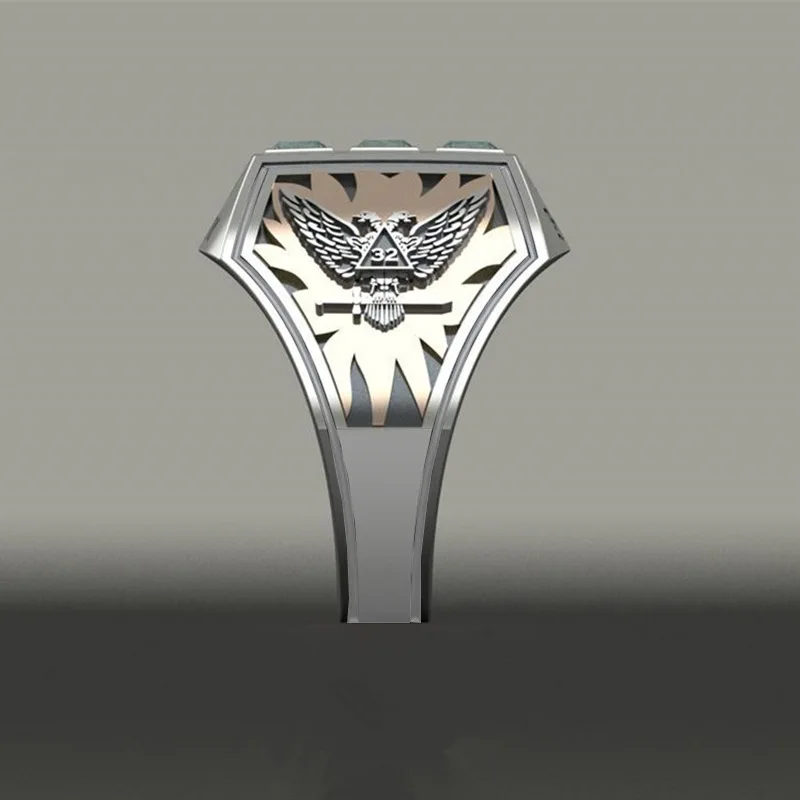 POFUNUO мужское модное двухголовое масонское кольцо с орлом вечерние кольца в стиле
