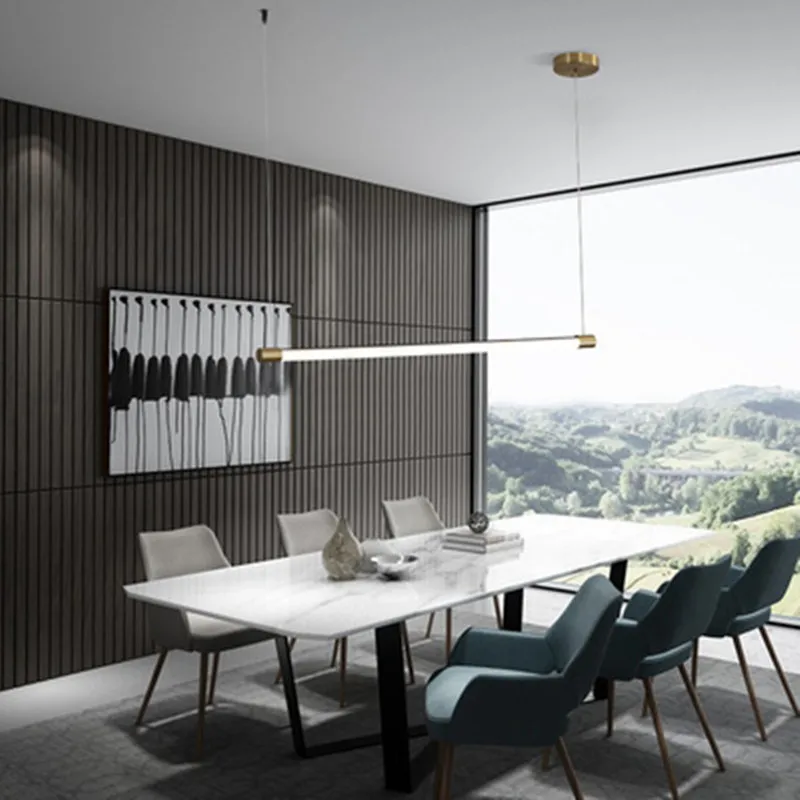 

Modern Minimalist Pendant LED Hanging Lamp LED Linear Light Bar 90cm 120cm Office Lighting LED Tube Dining Room Pendant Lights